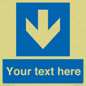 Custom Mandatory directional sign, blue arrow down